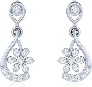 UNNIYARCHA Silver White Drop Floral Earrings for Women Pure Silver 925, Sterling Silver Jewellery with Certificate of Auth...