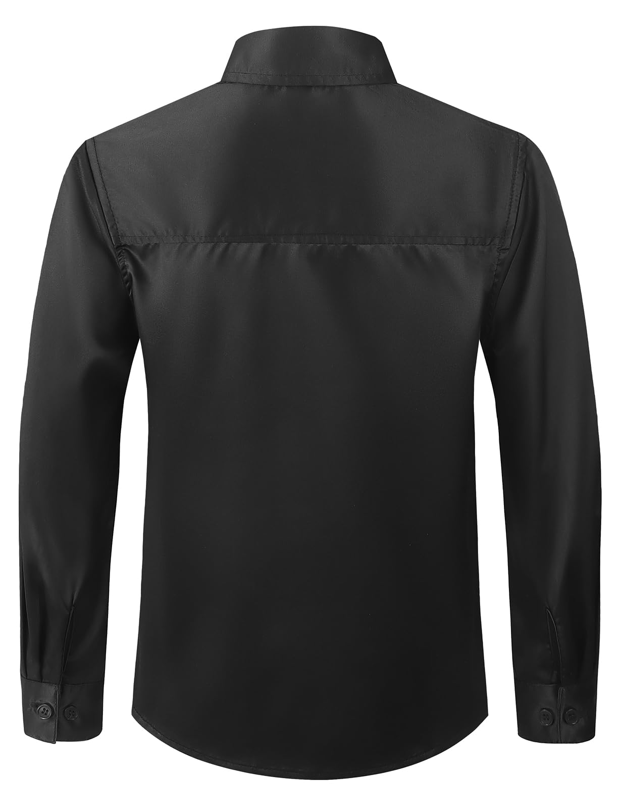 Spring&Gege Camicia da ragazzo in rasatello a maniche lunghe senza pieghe tinta unita formale matrimonio abbottonato camicie