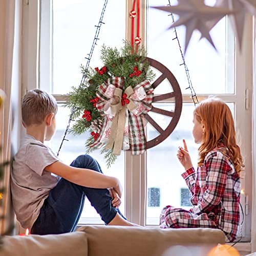 Décoration d'empattement de wagon de ferme en couronne de Noël pour entrée - 2