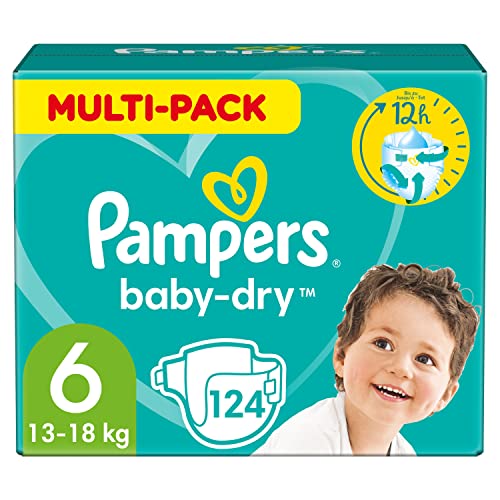 Pampers Baby Dry Gr.6 Extra Large 16+ kg MonatsBox, 1er Pack (1 x 124 Windeln)
