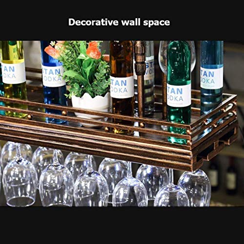 Support mural pour supports à vin en métal avec range-verres intégré - 4