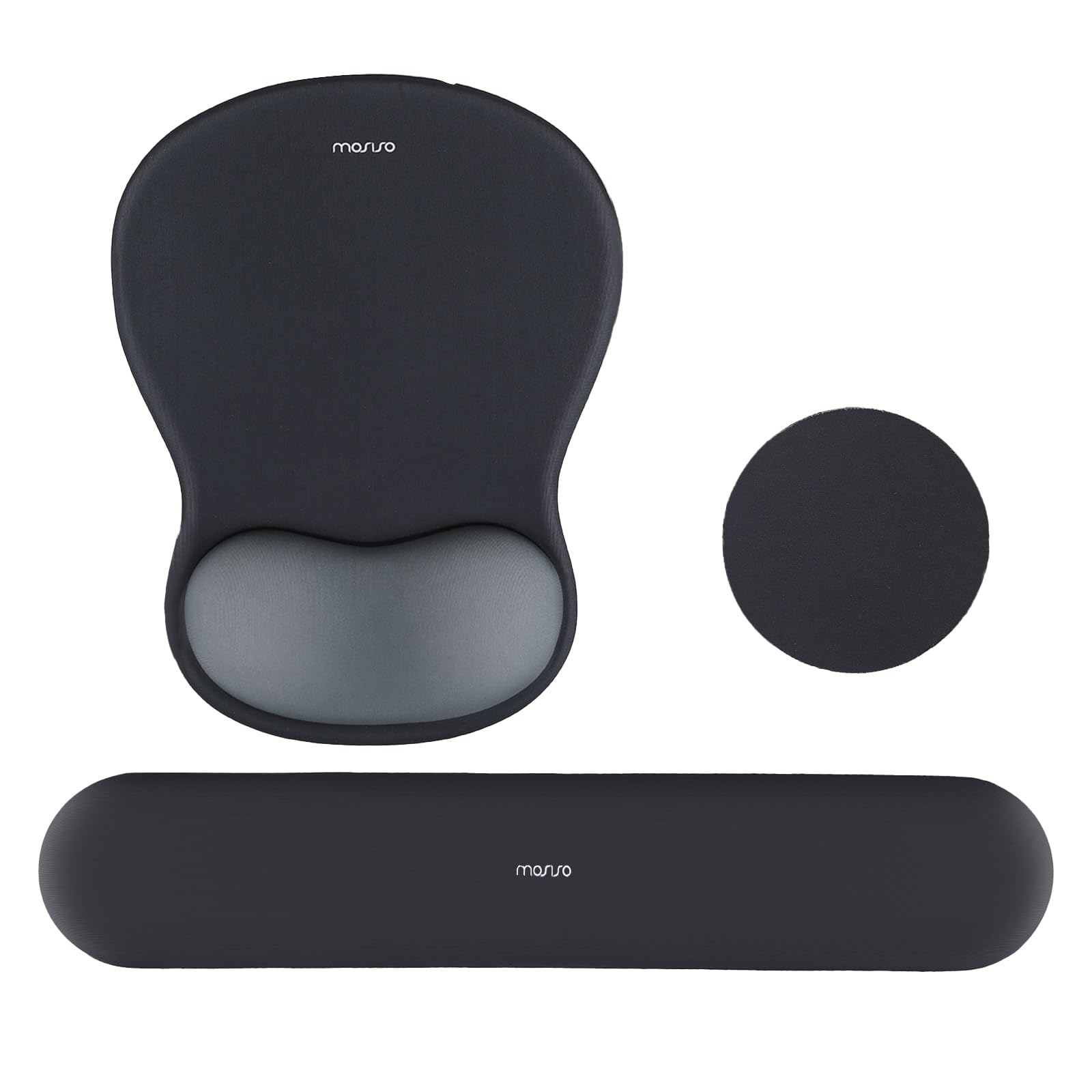 MOSISO Supporto Poggiapolsi Mouse Pad Ergonomico Tappetino Tastiera Memory Foam Antiscivolo Grigio Ardesia