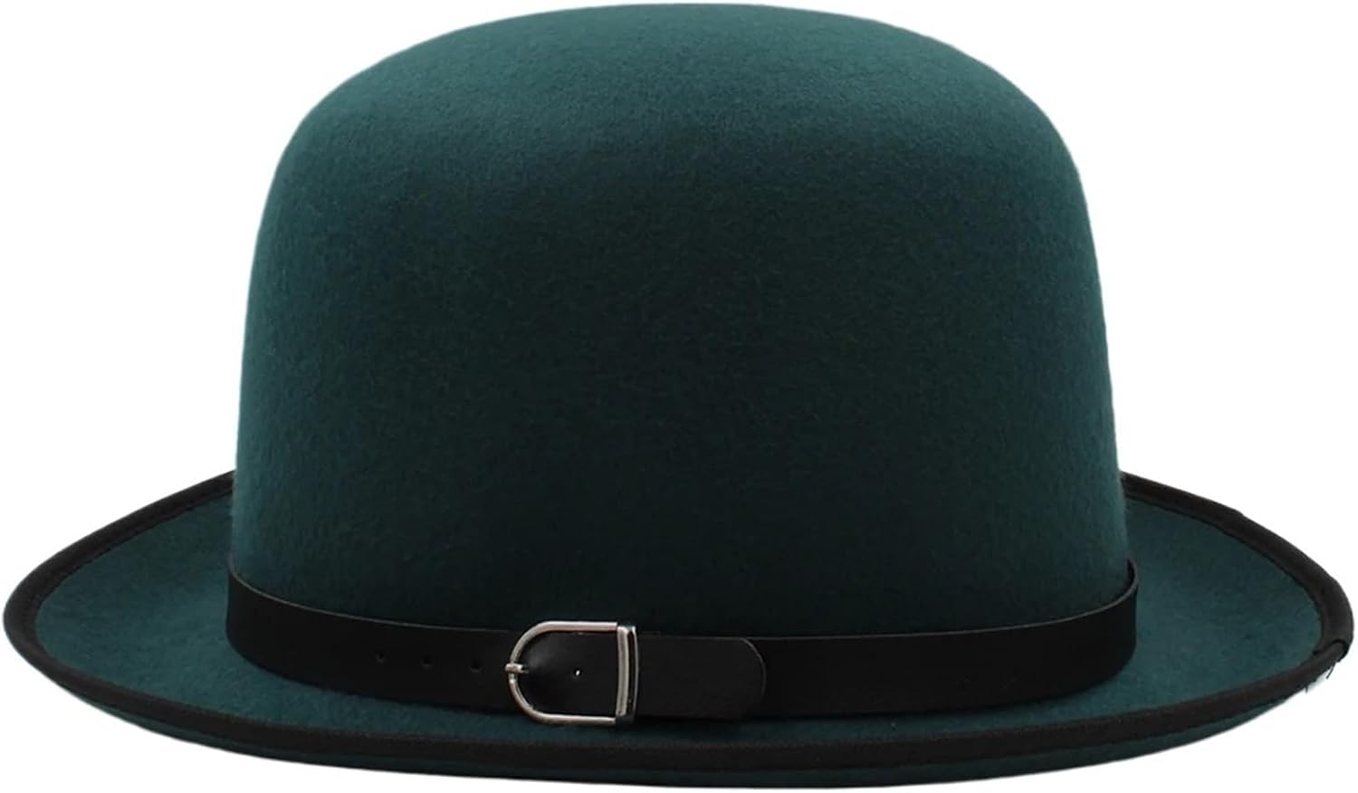 Men Classical Retro Oval Top Woolen Bowler Hats Fedora Caps Sunhat Travel Party Outdoor Size UK L US 7 3/8 for Cosplay, Weddings(Dark Green)