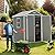 Greesum 6x4FT Plastic Outdoor Storage Shed, Resin Shed with Floor and Window, Tool Sheds with Lockable Door and Vent, for Garden, Garage, Lawn, Light Gray