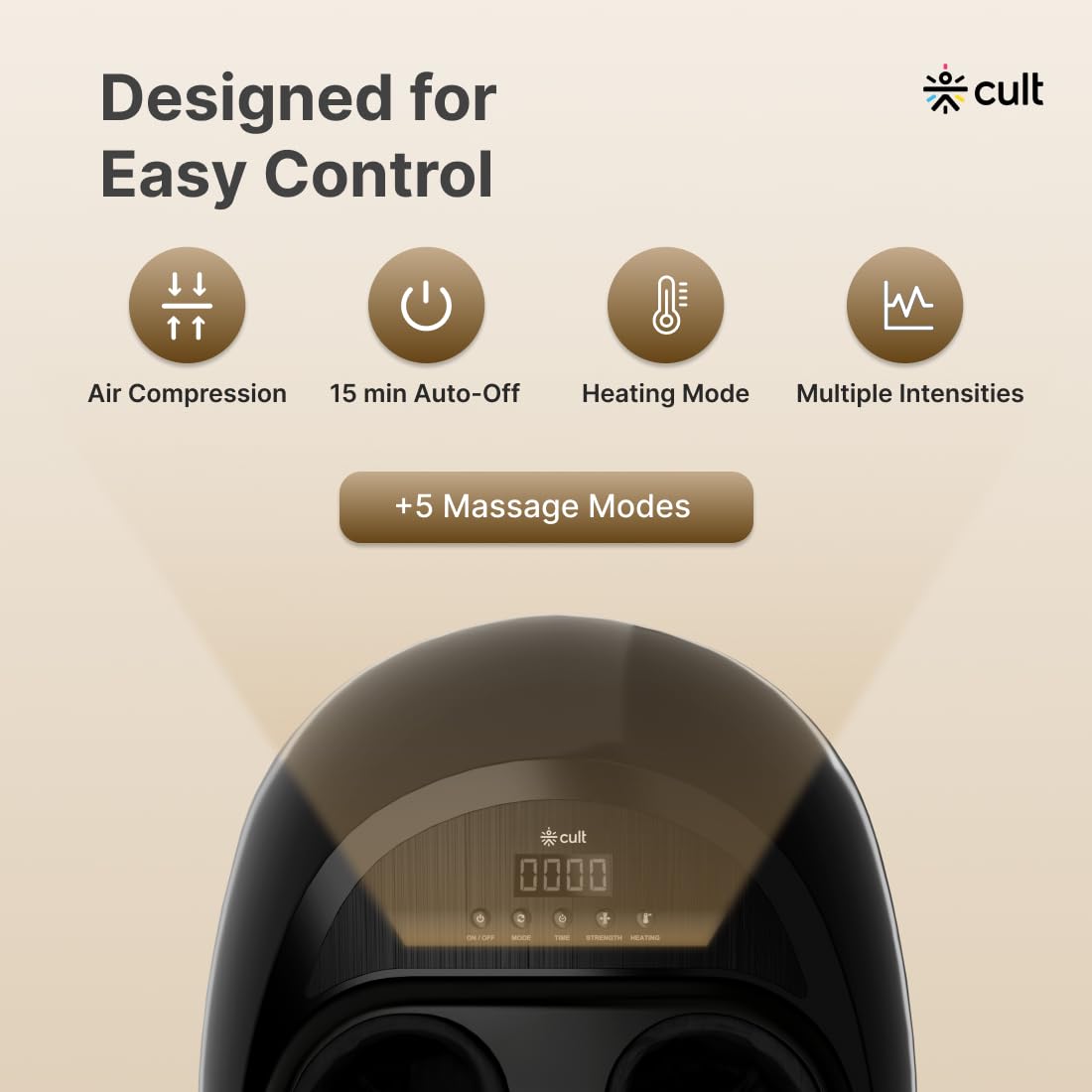 Cult Pulse foot massager with Air compression, Deep Kneading rollers, Multiple Modes, Pain Relief leg massager 3