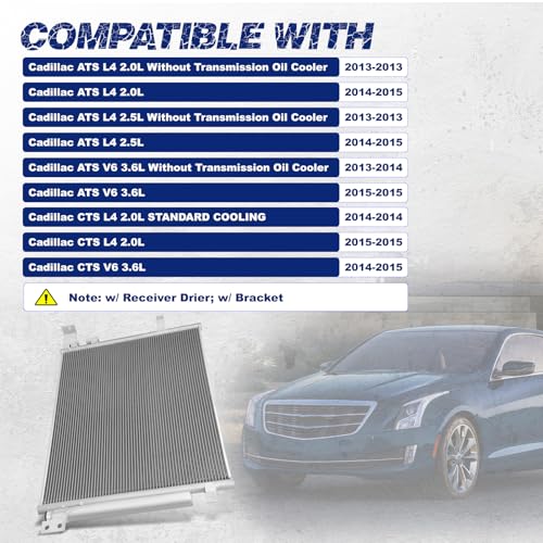 Image of Air Conditioning A /C Condenser Compatible with Cadillac ATS CTS # 4222, 22966150