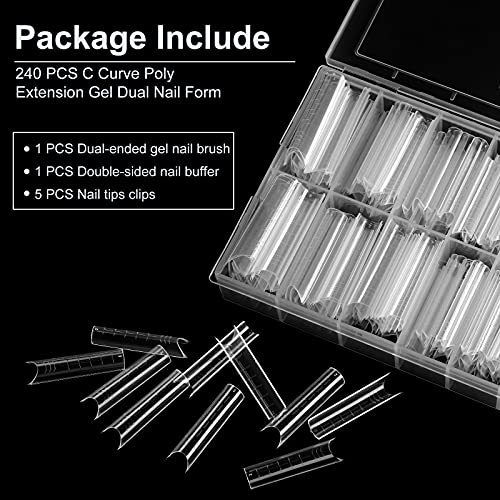240 Stücke Halb Abdeckung Doppelte Nagel Formen Set Gel Nagel Form Sarg Erweiterung Form Nagel Gel Form für Nägel in 12… – Bild 6