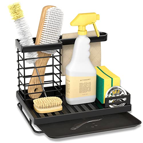 Rangement Evier Cuisine, Porte Eponge Evier Cuisine, Organisateur Evier Cuisine, Porte-Éponge en Acier Inoxydable, Support de Rangement pour Évier, pour Liquide Vaisselle Éponge Brosse de Nettoyage