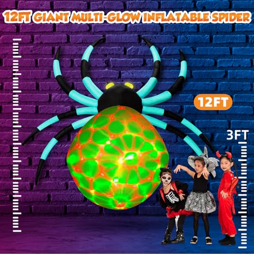 12Ft Giant Halloween Inflatables Spider - image 2