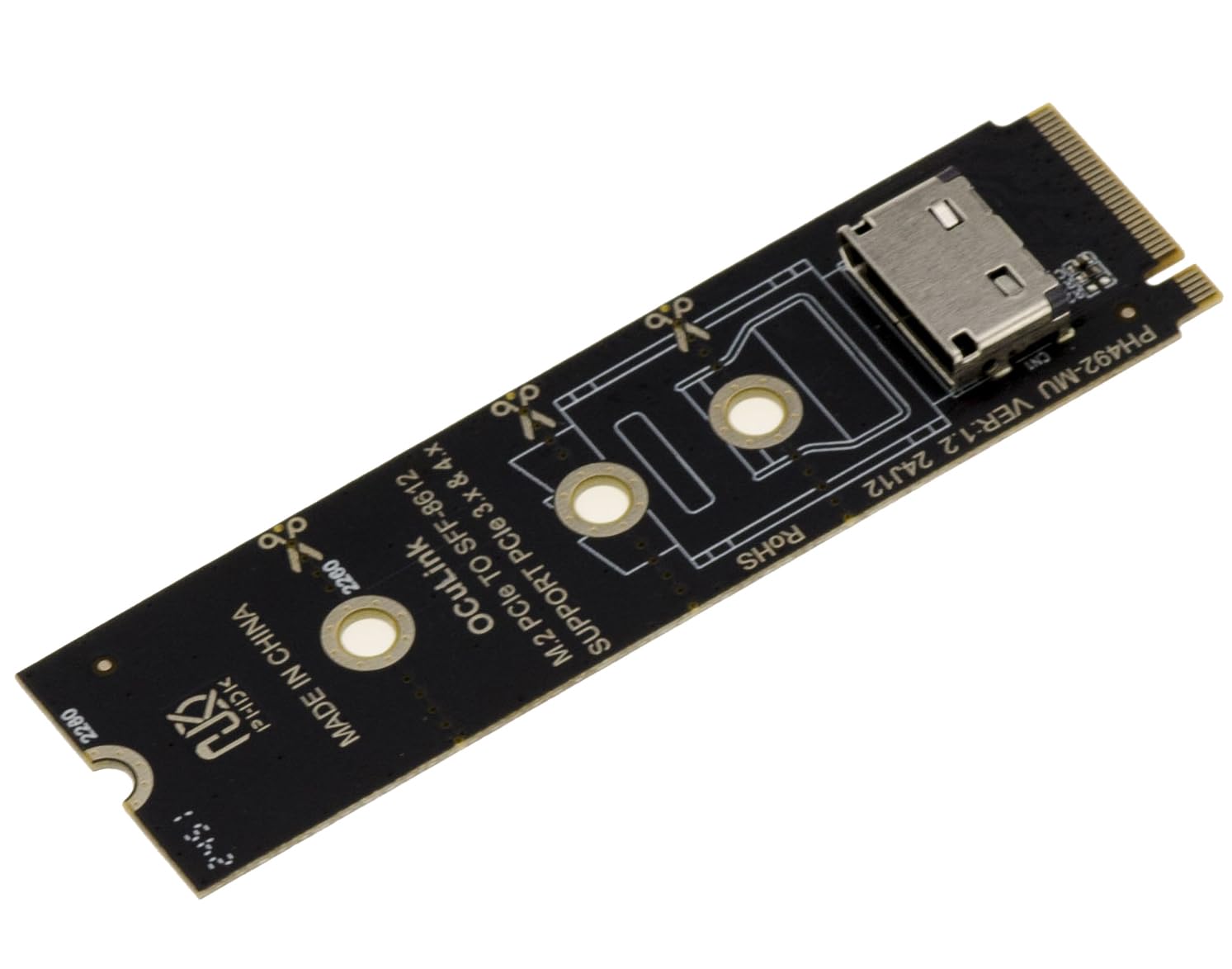 KALEA-INFORMATIQUE Adapter dla portu M2 NVMe M Key do Oculink SFF-8612 PCIe 4.0 zgodny z 2230 2242 2260 2280