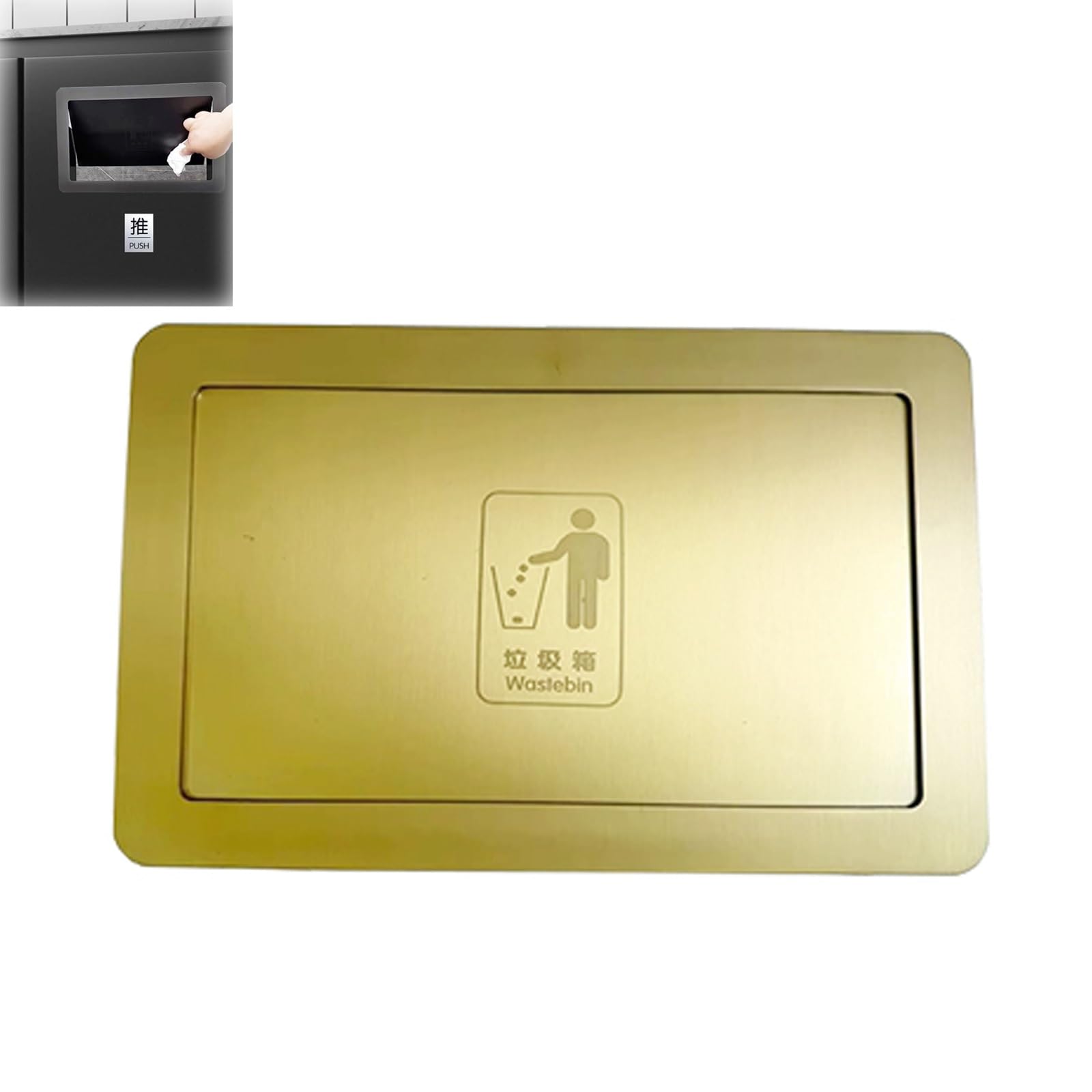 Trash Can Top Bins, Stainless Steel Side Opening Litter Trash Bin Lid Replacement Flip Cover Multicolor(Unique Colour)
