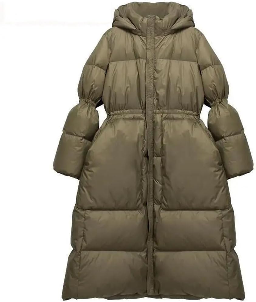 Winter Women's Down Parka Long Casual Windproof Thermal Jacket Hooded Coat