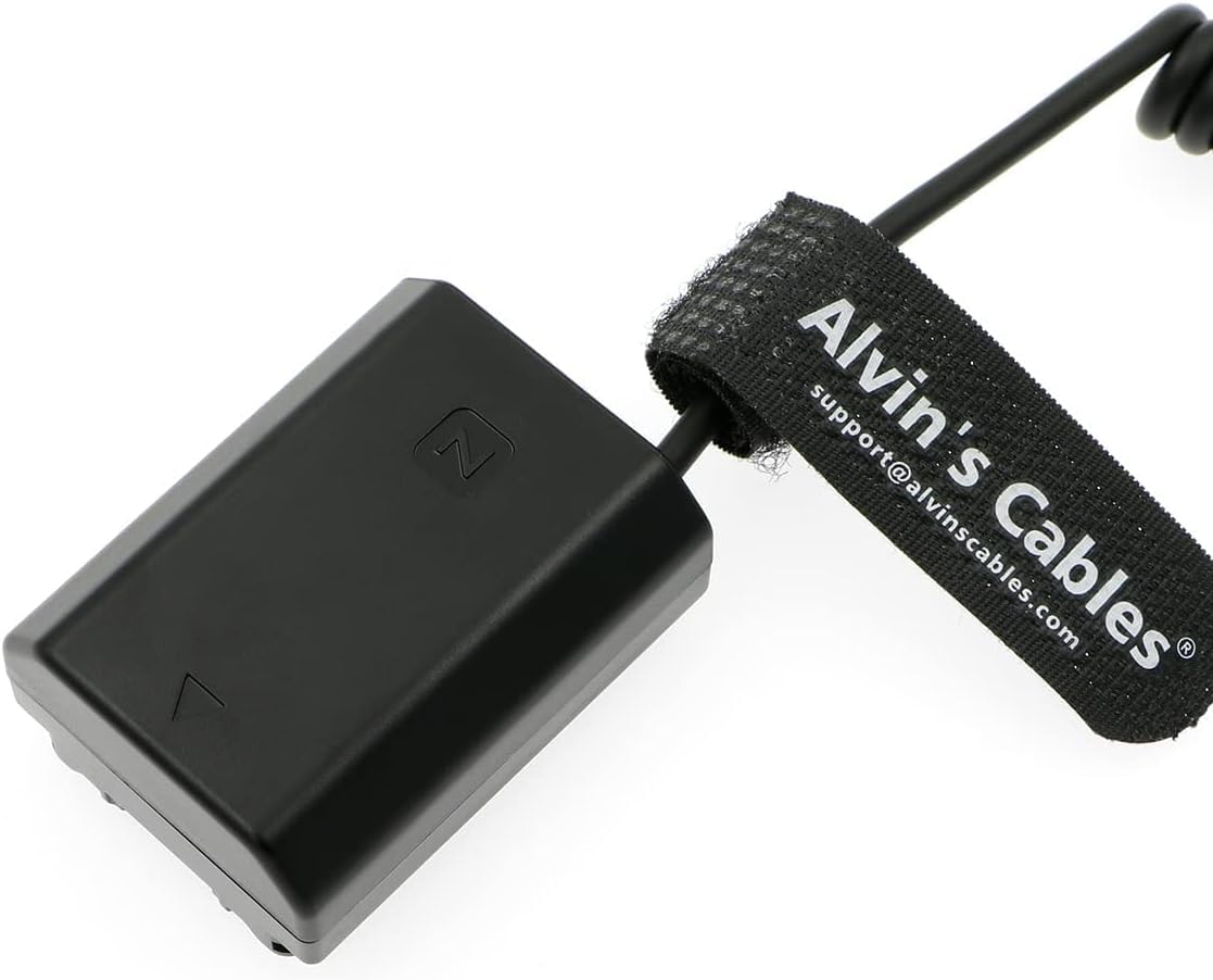 Alvin's Cables USB-C Type-C PD a NP-FZ100 Dummy Batteria Cavo di Alimentazione a Spirale per Sony Alpha A7 III, A7S III, A7R IV, A9, A9II, A9R, A9S, A6600, A7C, A1 Fotocamera