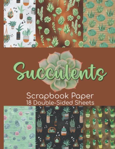 Succulents Scrapbook Paper - 18 Double-Sided Sheets: Decorative Paper for Junk Journals, Scrapbooking, Decoupage, Paper Crafts, & More image 2
