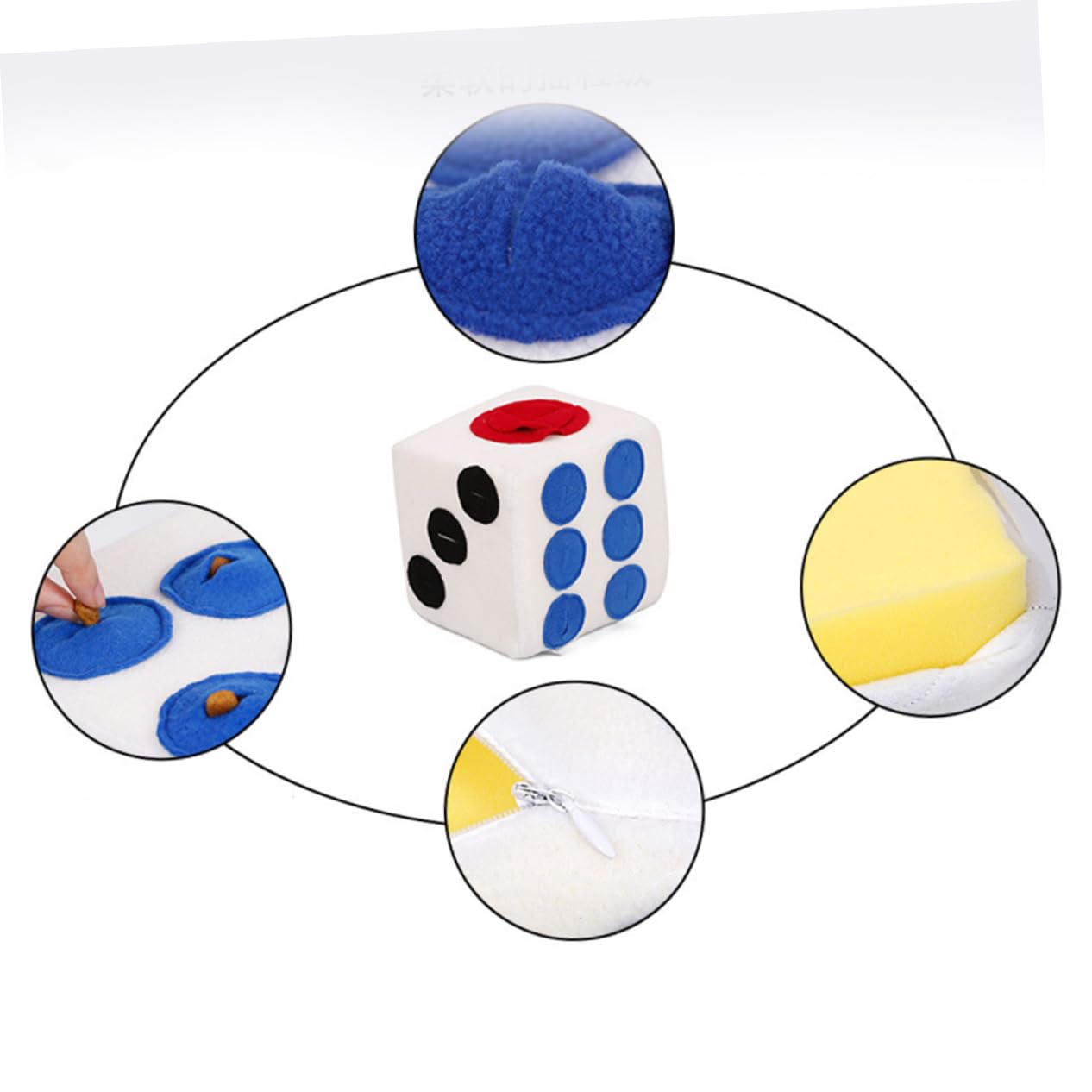 Toddmomy Juguete para Perros de Peluche Forma de Dado, Material de Felpa y Espuma, Fácil de Limpiar Cremallera Invisible, Adecuado para Entrenar y Jugar en Casa