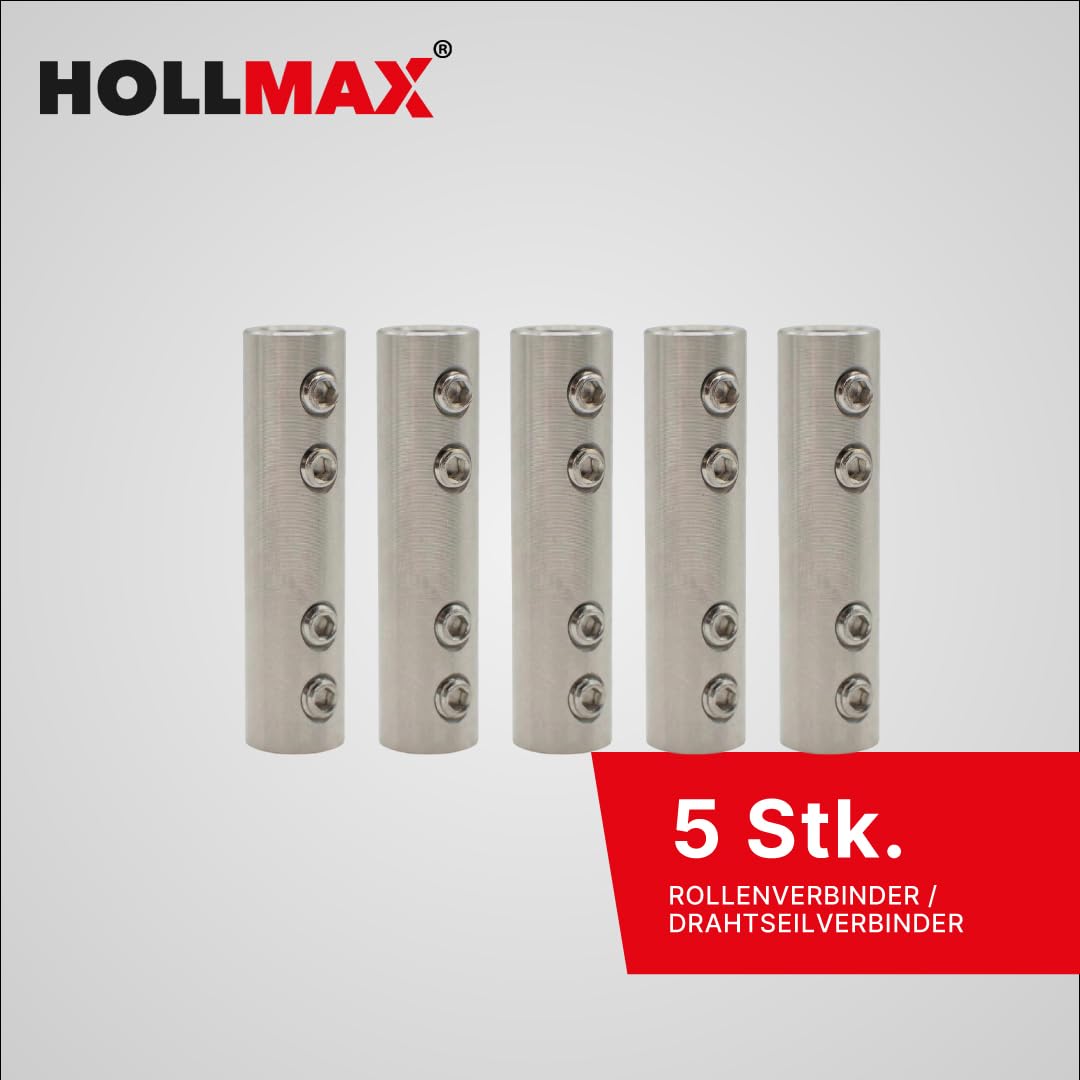 5 Stk. Staketenzaun Rollenverbinder/Drahtseilverbinder aus Edelstahl für Seile und Drähte von Ø 3-6 mm