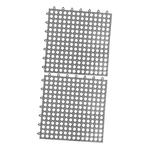 Alipis 2Pcs Slip Splicing Floor Mats for Bathroom Kitchen Balcony Interlocking Bathmat with Drain Skid Design for Safe Walking Housewarming Present