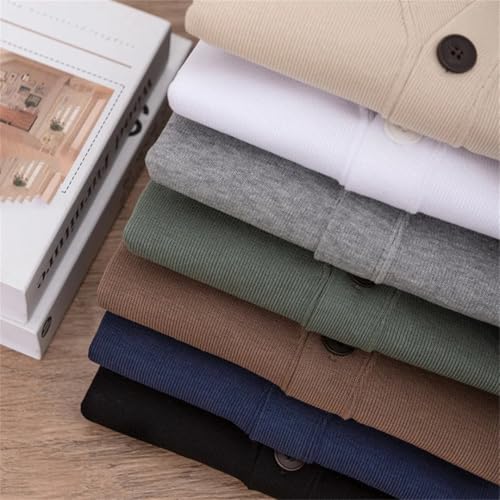 Men’S Lightweight Cotton Knitted Cardigan Sweater Casual Outwear Single Breasted V-Neck Long Sleeve Top4
