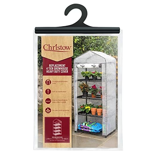 Christow Greenhouse Cover Replacement 4 Tier, Reinforced Mini Growhouse Protector Four Tier, Heavy Duty COVER ONLY, H158cm x W69cm x D49cm