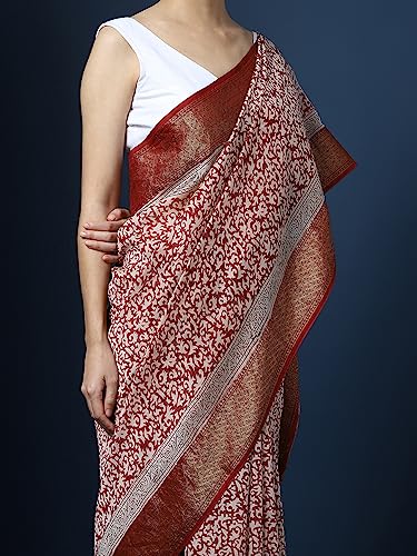 Chowdhrain maheshwari cotton silk saree – image 4