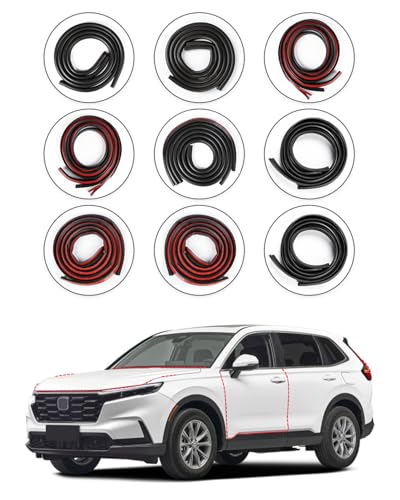 Weather Stripping Door Seal for Honda CR-V 2023–2026, Rubber Seal Weather Strip Kit, Soundproof Noise Insulation Dustproof for Front/Rear Trunk A-Pillar B-Pillar Front/Rear Door (9-Pack)