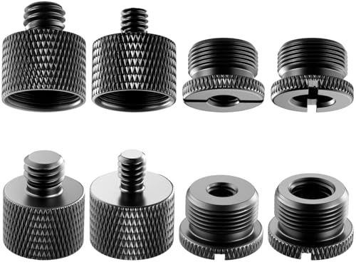 8 Pack Mic Stand Adapter 5/8 Female to 3/8 Male and 3/8 Female to 5/8 Male, 5/8 Female to 1/4 Male...