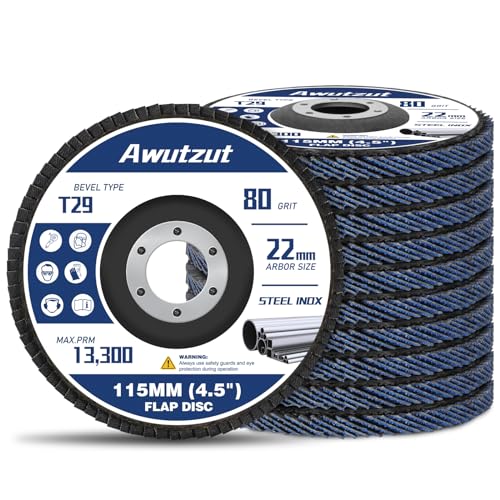 Disque à Lamelles 115MM Grain 80 pour Meuleuse d’angle Abrasif Meuleuse 10PCS