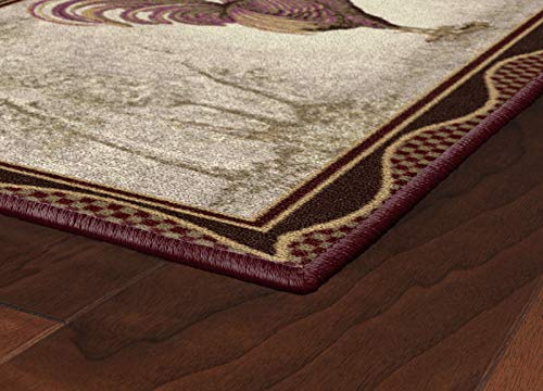 Brumlow Mills Tall Farmhouse Rooster Area Rug Rustic Decor Mat For Kitchen, Dining, Bedroom, Bathroom, Entryway Or Living Room, 20" X 44", Brick #TOP3