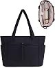Wandering Nature Tote Bag for Women with Zip Large Capacity Shoulder Handbag with 15.6 Inch Laptop Compartment and 40oz Water Bottle Pocket for Work School Travel