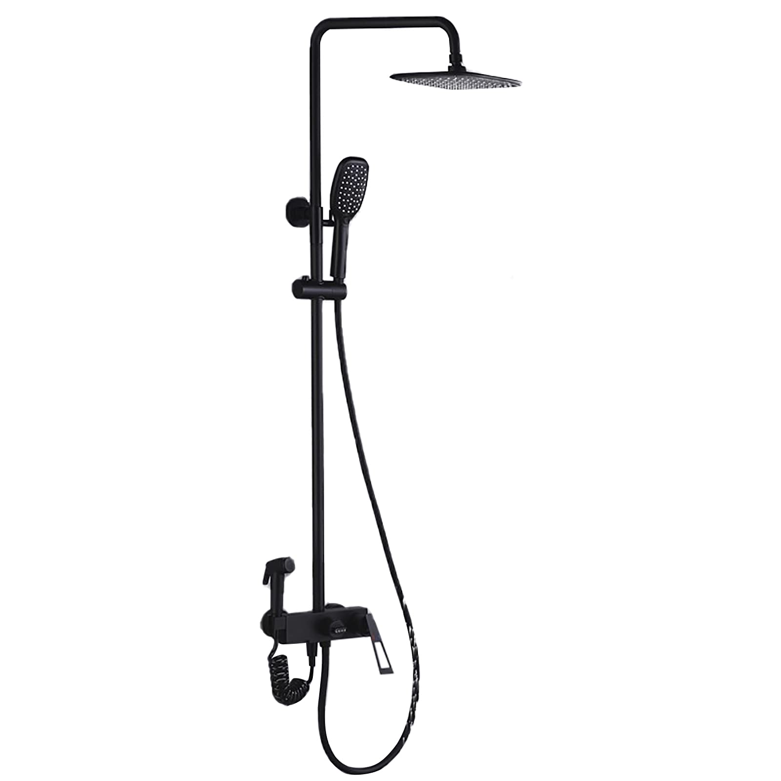 SBCGFY Faucets,Faucet/Tap,Shower System With Tub Spout Rain Mixer Shower Combo Set With 9.6 Inches Rainfall Shower Head Shower Faucet Set With Ld Combo Set, Bidet Sprayer/Black