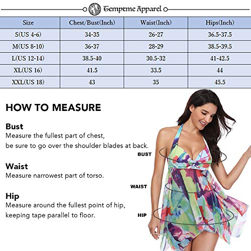 Temptme Women Swimsuit Two Piece Tankini Swimdress