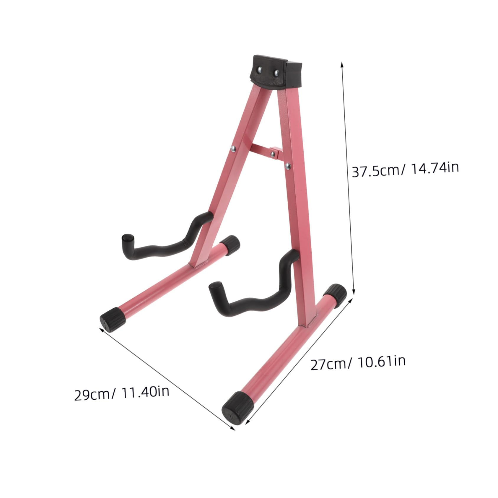 Mikikit Supporto per Chitarra da Terra in Metallo Pieghevole A-shape | Rosa, Regolabile e Portatile, per Basso e Pipa, Adatto a Palco e Esposizione Musicale