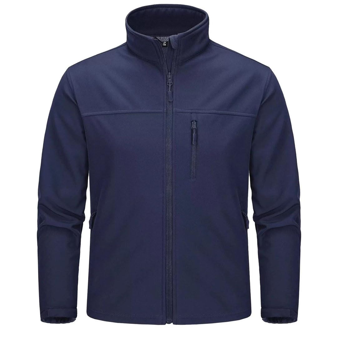 Męska lekka kurtka polarowa zapinana na zamek błyskawiczny stójka wiatroszczelna kurtka robocza Softshell wodoodporna kurtka turystyczna EN8 3XL, EN8, 3XL