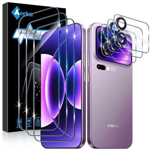 Aerku Verre Trempé pour Xiaomi Mi 17 Pro Max, 3 Pièces Film de Protection Écran, 3 Pièces Vitre Écran Arrière et Caméra Protecteur Tout-en-un, 9H...