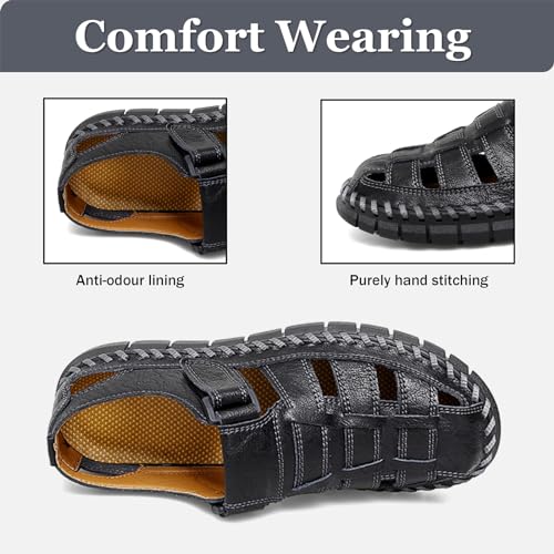 Qiucdzi Men Sandals Closed Toe Hiking Sandals Waterproof Fisherman Walking Sandals for Summer Beach3