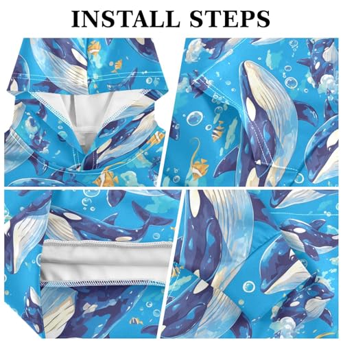 Killer Whale on Blue Toddlers and Girls' Sweatshirts Sweater Fashion Hoodie with Kangaroo Pocket3