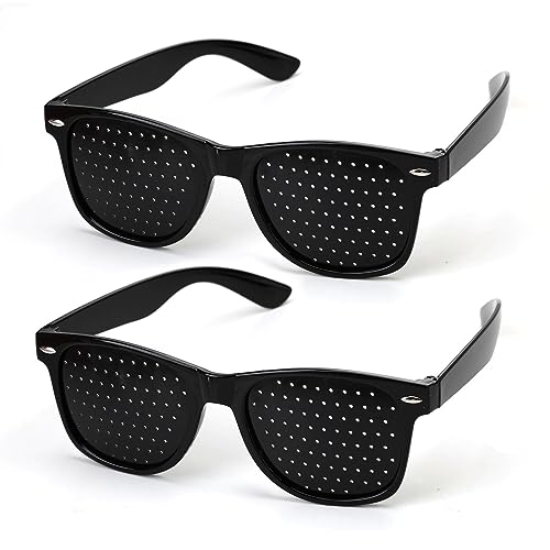 Gafas Estenopeicas, 2PCS Gafas Reticulares Estenopeica Conicas para Vista Cansada, Gafas de...