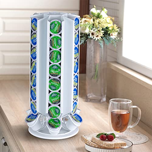 Zcdcp K Cup Holder, Keurig Pod Holder Stand Carousel With 360 Degree, 48 Pods Coffee Pod Holder For K Cups Organizer, White #TOP5
