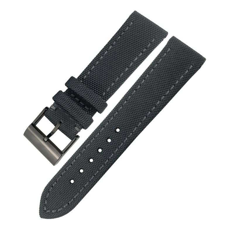 Correa de nailon 22mm estilo lona gris con hebilla para reloj de hombre Avenger