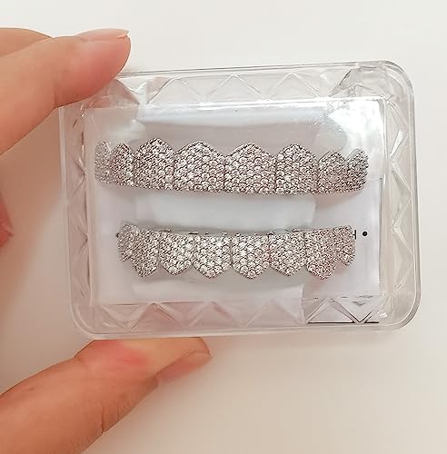 Hip Hop Jewelry Mens Diamond Grillz Teeth Pandora Style Charms Silver Luxury Designer Iced Out Grills Fashion Rapper Men and Women Fashion Accessories,Cosplay Costume3