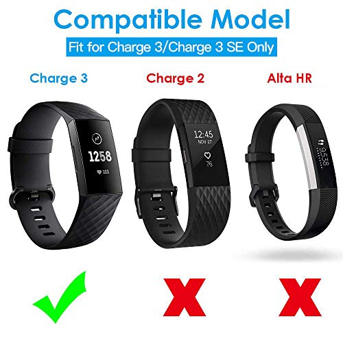 Cavn 2 Pack Charger Cable Compatible With Fitbit Charge 3, Replacement Usb Charging Cable Cord Clip Dock Accessories Adapter For Charge 3 / Charge Se Smartwatch 2018 #TOP1