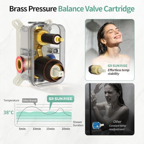 Image of SR SUN RISE 10 inch Shower Faucet Set with Shower Slide Bar,Oil Rubbed Bronze
