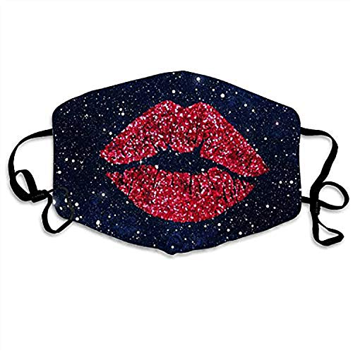 Comfortable Face Mask Bling Print Red Lip Anti-Dust Reusable Balaclava Mouth Mask