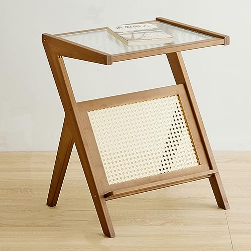 Erinotto サイドテーブル ローテーブル ソファーテーブル 竹製 茶卓 ベッドサイドテーブル ミニ ナイトテーブル センターテーブル Z字型 多機能 組立簡単 居間 寝室 リビングルーム バルコニー アパート 和室 北欧 和風 省スペース 原色 おし