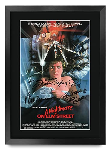 HWC Trading A Nightmare On ELM Street A3 Enmarcado Regalo De Visualización De Fotos De Impresión De Imagen Impresa Autógrafo Firmado por Robert Englund Los Aficionados Al Cine