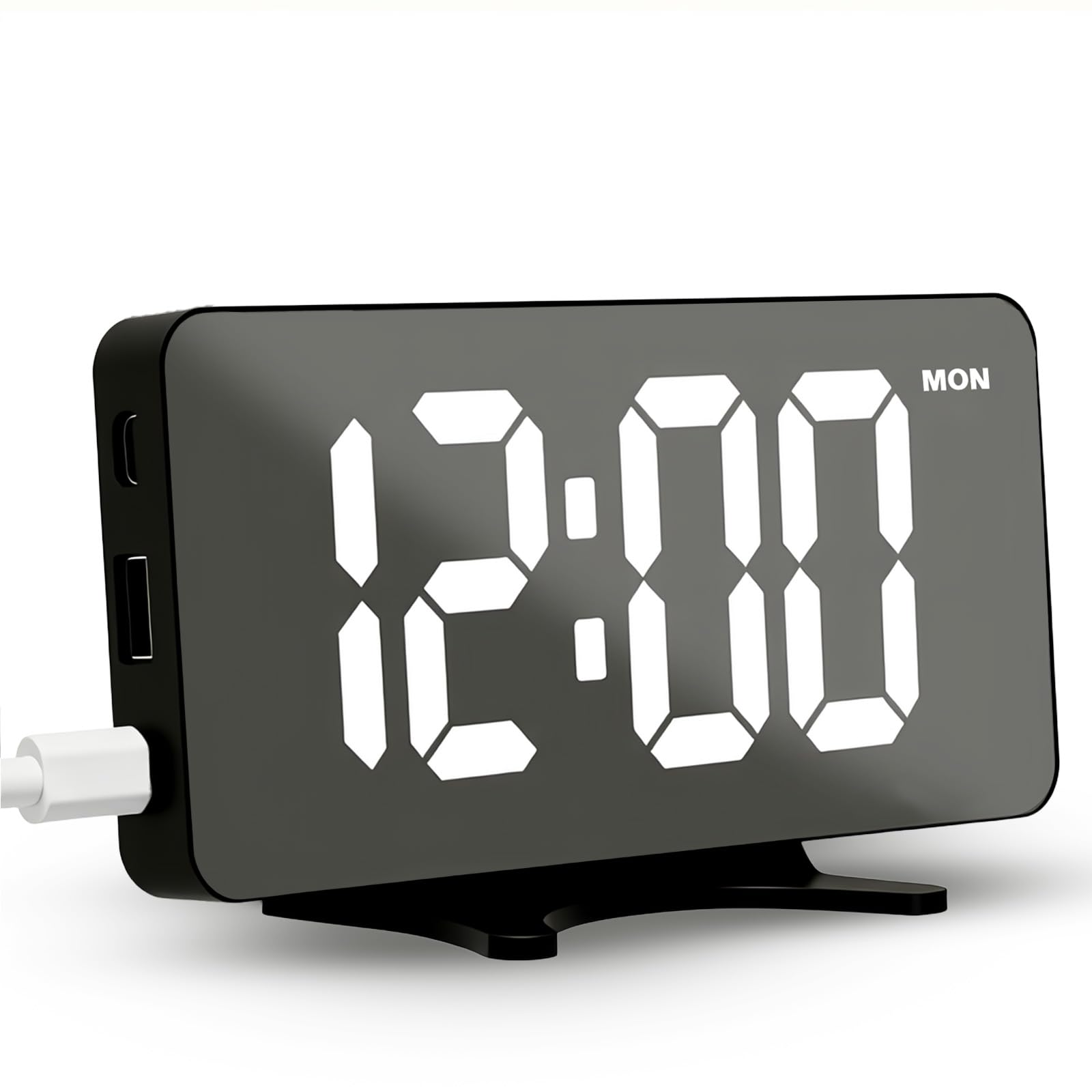 Digital Alarm Clock for Bedroom Dimmable Dual Desk Clock for Heavy Sleepers