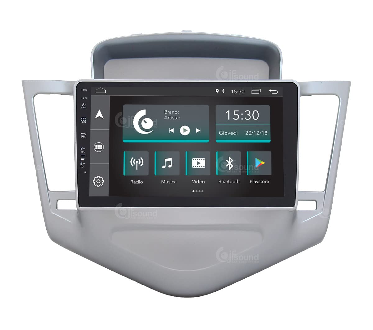 JFSoundPersonalised Car Radio for Chevrolet Cruze 2009-11 Silver Android GPS Bluetooth WiFi USB DAB+ Touchscreen 9 Inch 4Core Carplay Android Car