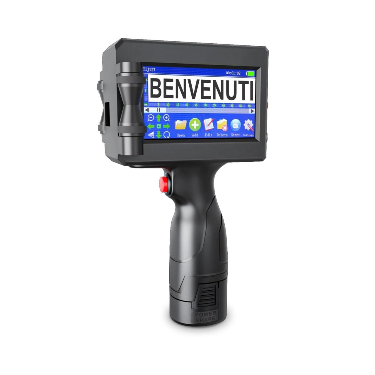 Agendepoint.it TIJ127 Stampante Palmare Portatile a Getto D'inchiostro Touch 4,3 Pollici per Logo Immagine Codice a Barre