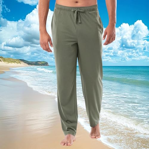 Men's Joggers Sweatpants Straight Leg Casual Pants Lightweight Drawstring Pants with Pockets Soft Baggy Trousers2