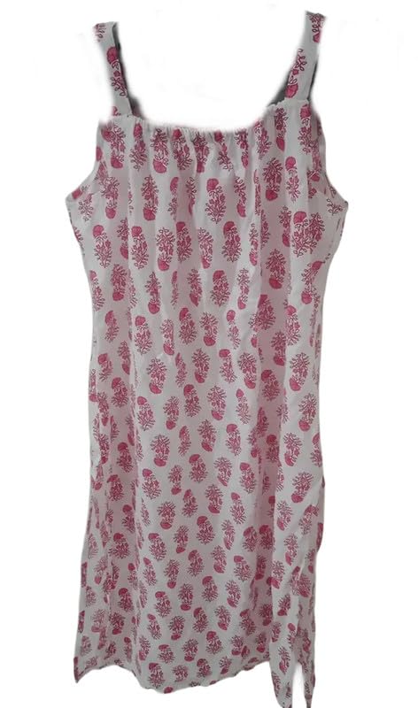 Pink Floral Sleeveless Cotton Blend Short Kurti for Women's-image-39
